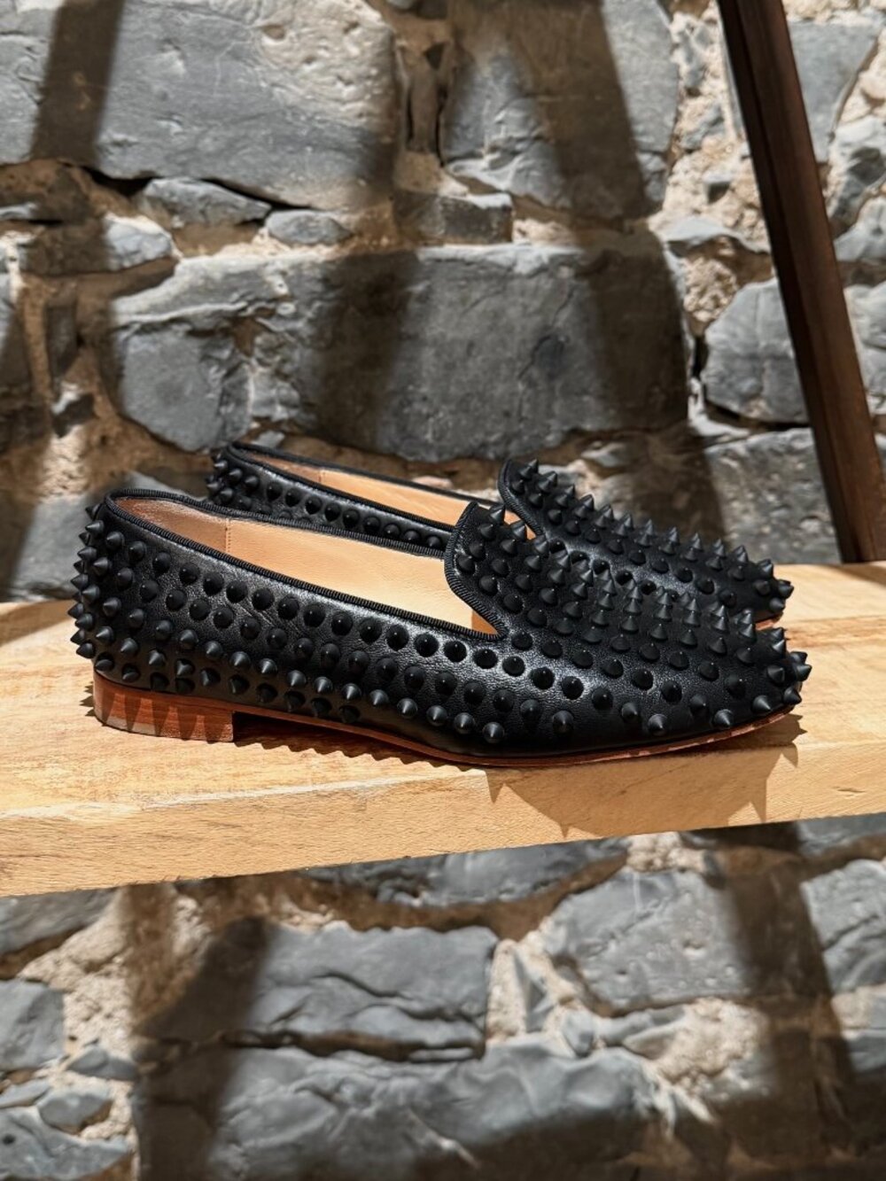 Christian Louboutin Rollerball Black Leather Loafers